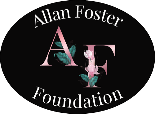 Allan Foster Foundation Logo - Black Logo with floral pink AF