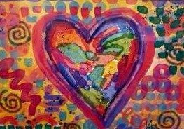 Colorful heart abstract by Kathleen Kliebenstein