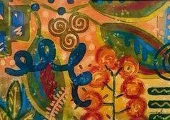 Calling All Artists! Colorful orange abstract by Kathleen Klieberstein 1