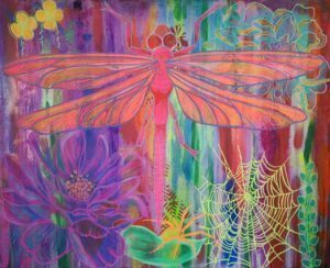 Art From The Heart 2025 Kelly Ramdeen Neon Dragonfly