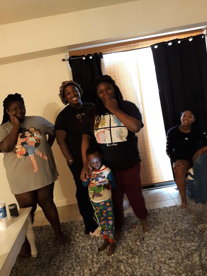 Lativia and family on move in day.